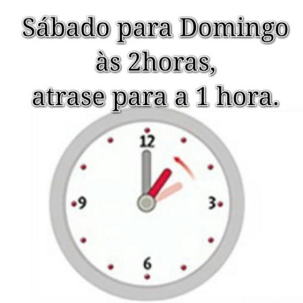 Mudan&ccedil;a da Hora &ndash; 28 Outubro 2018